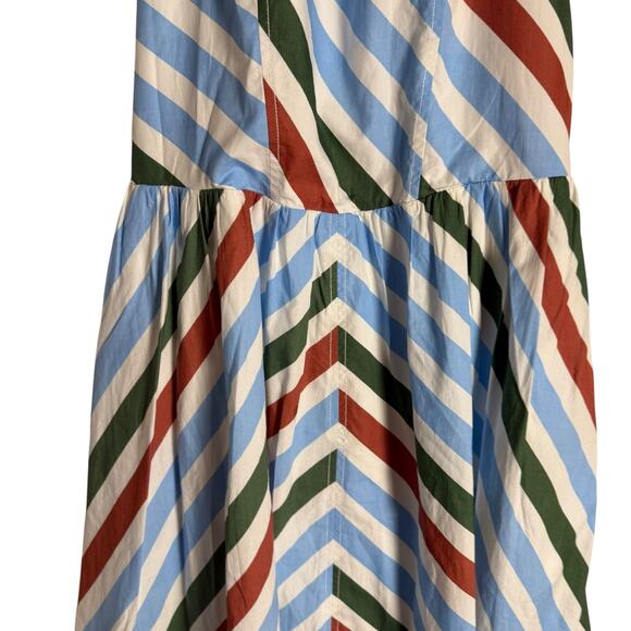 Maeve Anthropologie Multicolor Striped Sleeveless Halter A-Line Midi Dress M - Picture 6 of 13